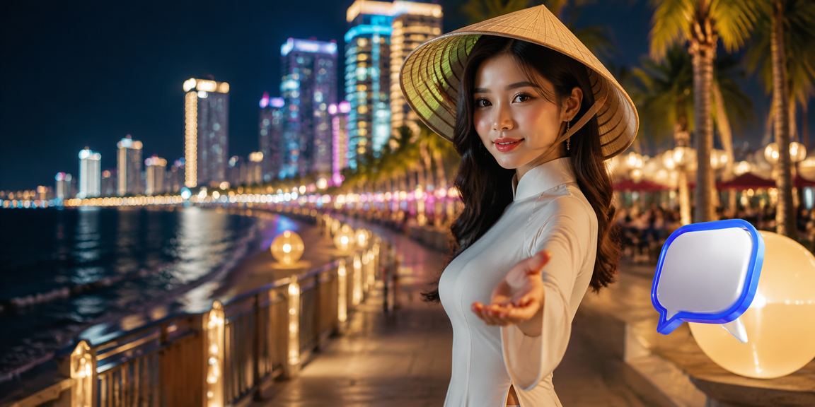 Phụ nữ Việt Nam đội nón lá tham gia giải trí casino tại Nha Trang